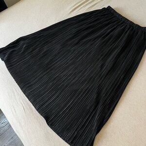 Jet black silk skirt